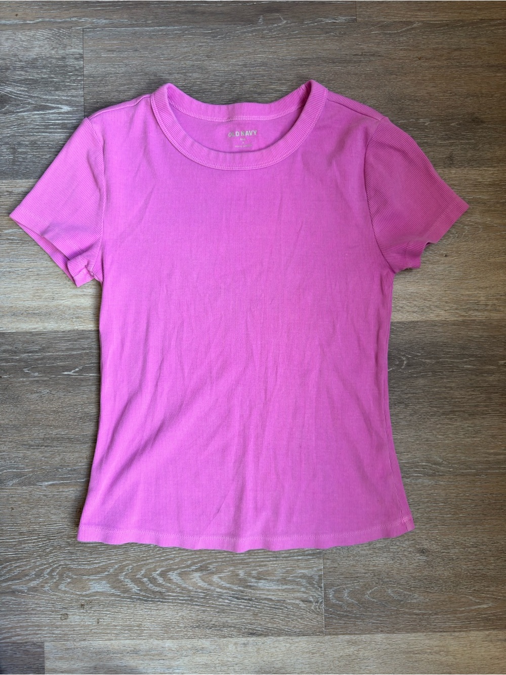 Old Navy Pink Short Sleeve Ribbed Crew Tee
